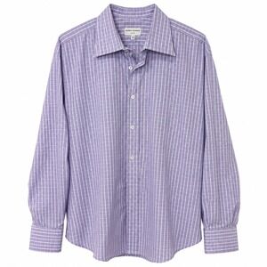 Alfred Dunhill London Purple Stripe Button Down Dress Shirt Men's 18 Large